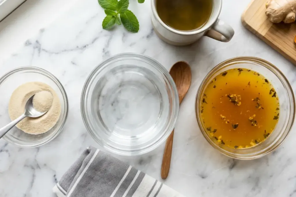 Ingredientes Para Fazer A Gelatina Com Chá Verde E Gengibre