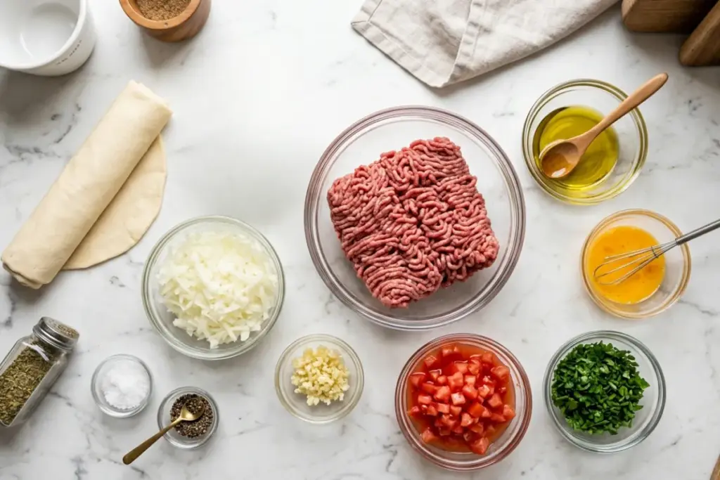 Os ingredientes do pastel assado de carne que você vai precisar