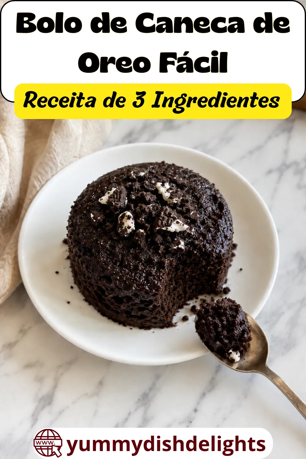 Bolo de Caneca de Oreo FácilReceita de 3 Ingredientes Incrível