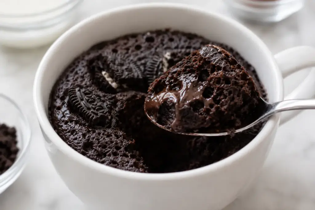 Bolo de Caneca de Oreo no Micro-ondas