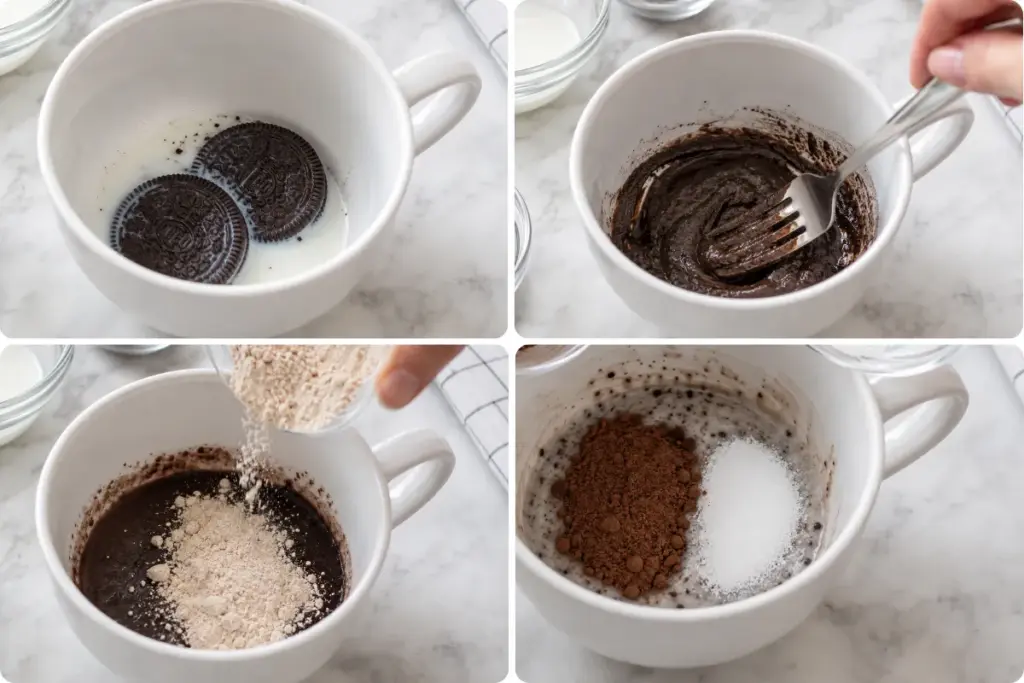 Como fazer o bolo de caneca de Oreo no micro-ondas (passo a passo)