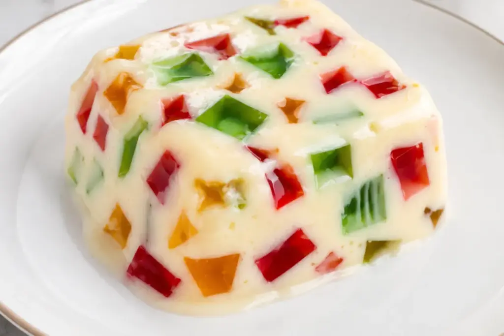Gelatina com Creme de Leite e Leite Condensado