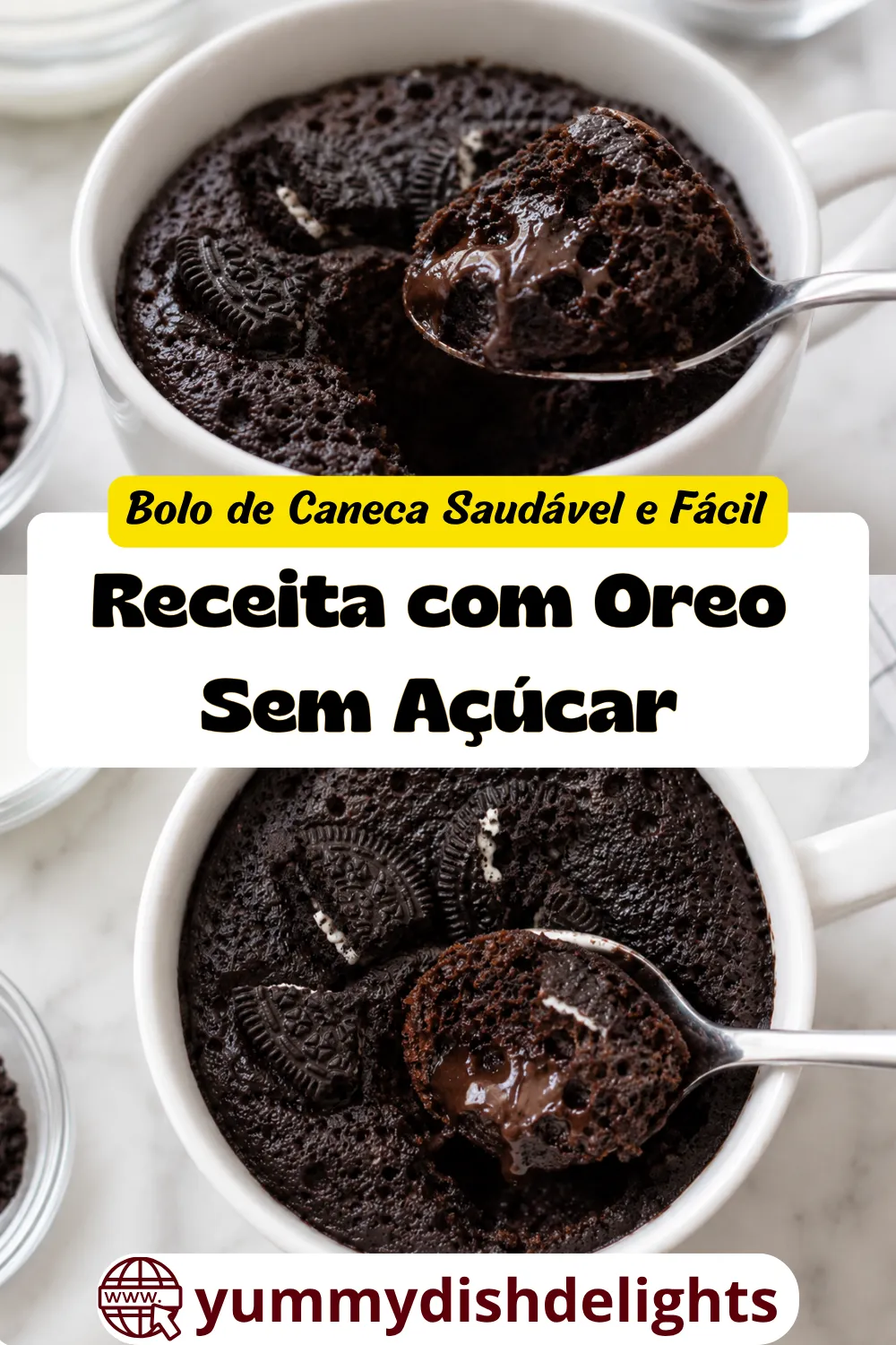 Receita com Oreo Sem Açúcar Bolo de Caneca Saudável e Fácil