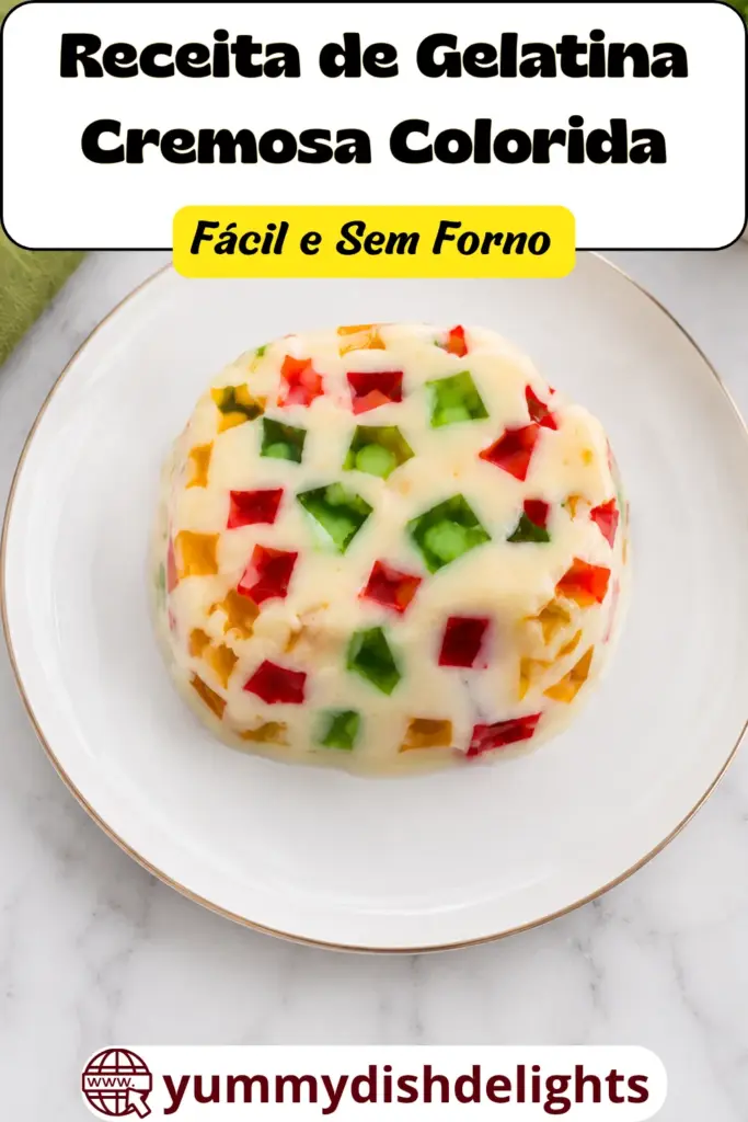 Receita de Gelatina Cremosa Colorida Fácil e Sem Forno