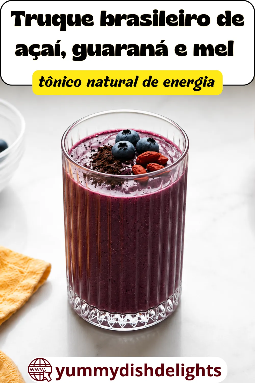 Truque brasileiro de açaí, guaraná e mel pronto em 5 minutos